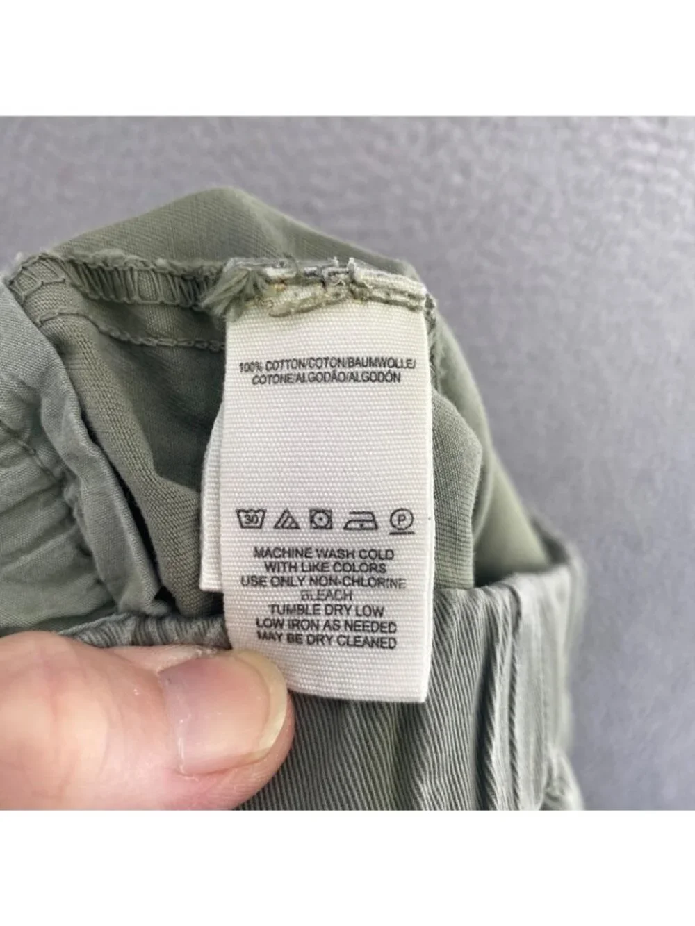 Free People Pants Women Small Cadet Green Pull On Jogger Capri Button Fly Twill